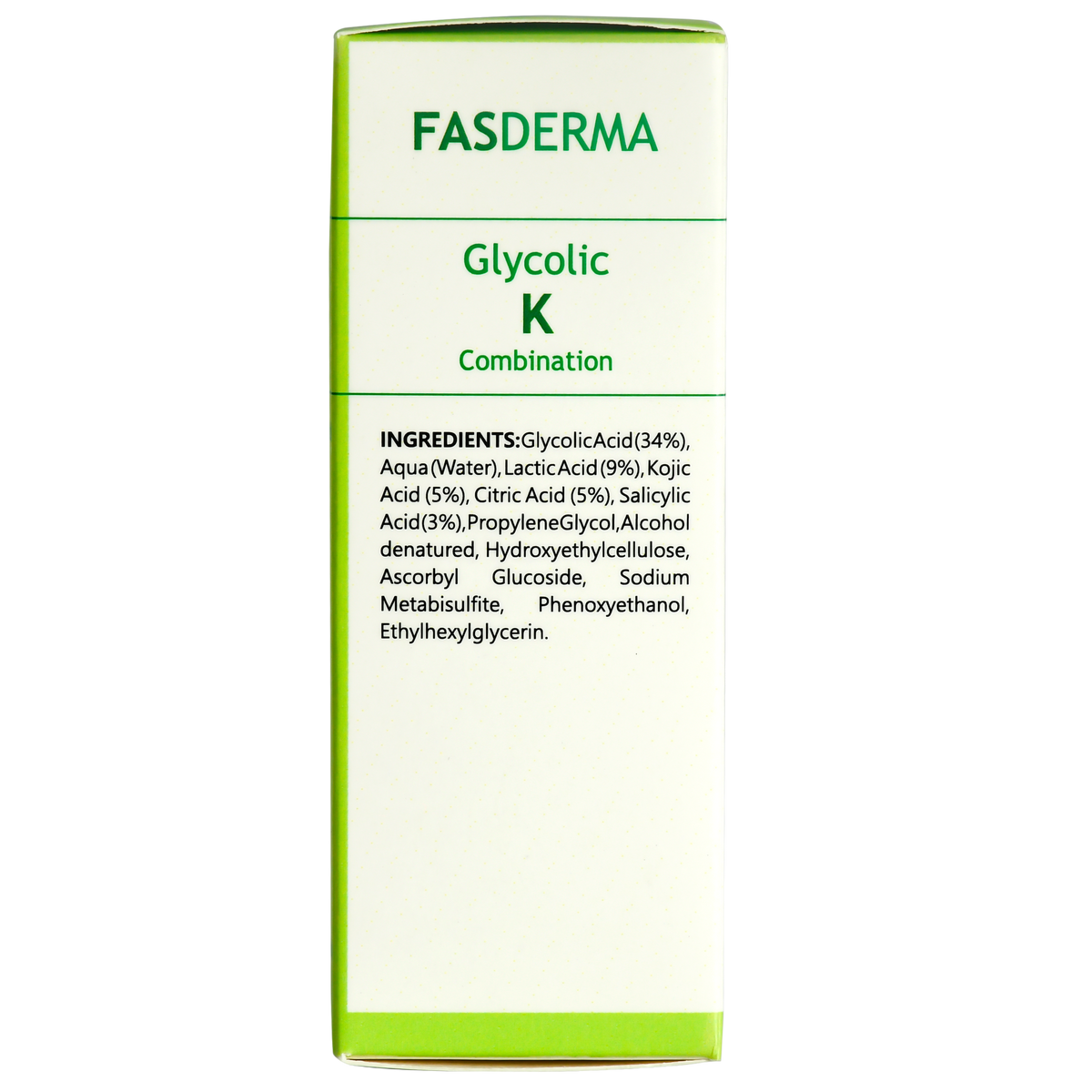 Glycolic K - 34% glycolic Acid / 5% Kojic Acid , 60 ML ( Active Acne, Pigmentation & Uneven Texture) Fasderma India