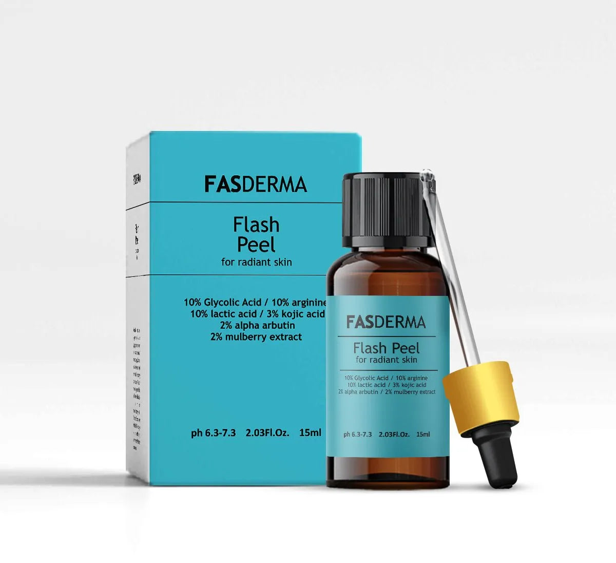 Radiant Skin Flash Peel- 10% Glycolic acid+2% Alpha Arbutin - Fasderma India